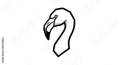Flamingo Bird Head Illustration.