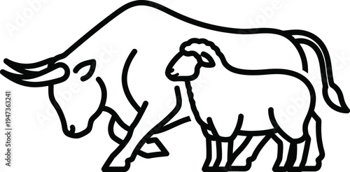 Eid al adha celebration with cow and sheep sacrifice