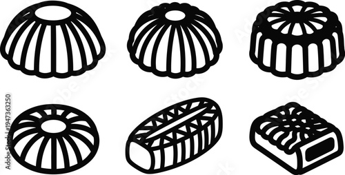 Eid al adha traditional baklava dessert illustrations