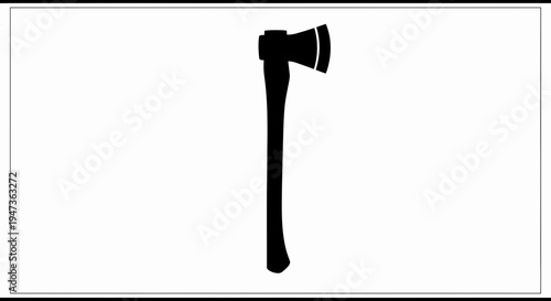Silhouette of an axe on a white background