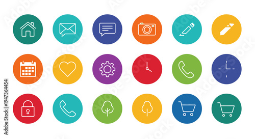 Modern Flat UI Icon Set for Desktop Android and iOS Apps