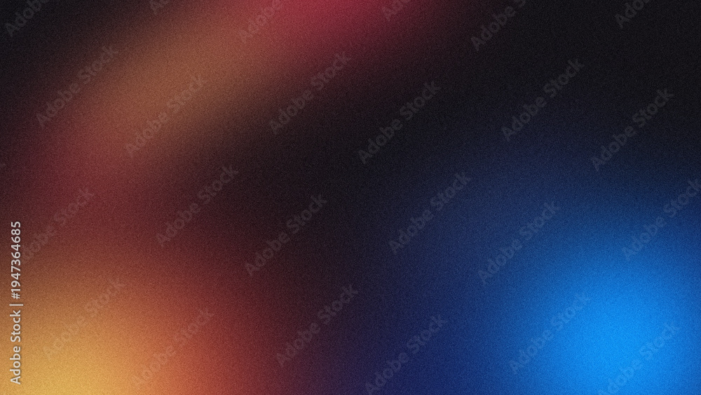 Fototapeta premium Soft grainy gradient background with warm orange and cool blue light leaks.