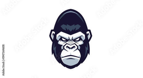 Angry Gorilla Cartoon Face.