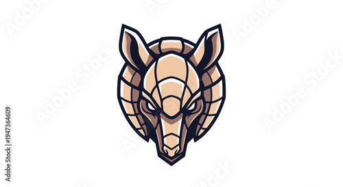 Armadillo Head Illustration Closeup.