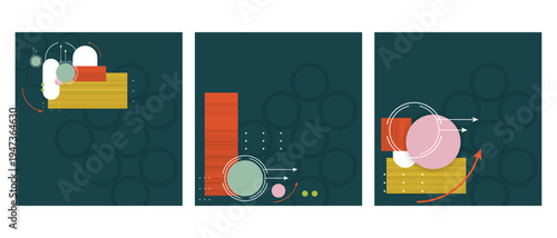 Art Modern abstract covers set, minimal covers design. Colorful geometric background, vector illustration
