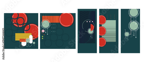 Art Modern abstract covers set, minimal covers design. Colorful geometric background, vector illustration