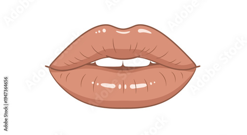 Beautiful Female Lips Closeup.