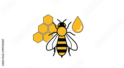 Bee Holding Honey Drop.