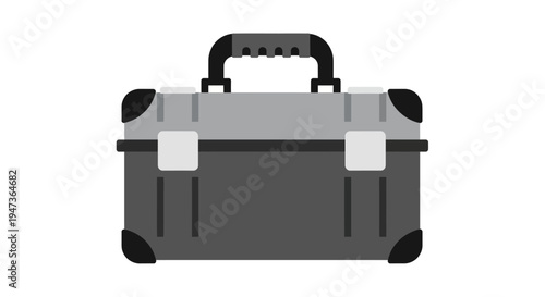 Black and gray toolbox.