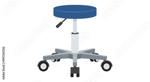 Blue Office Stool Chair.