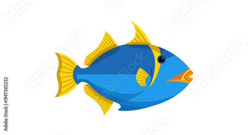 Blue Yellow Tropical Fish.