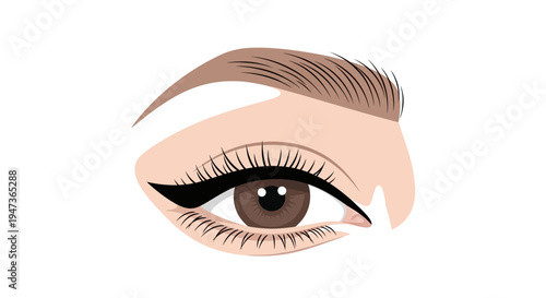 Brown Eye with Makeup.