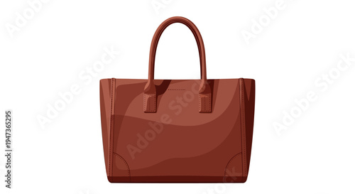 Brown Leather Handbag Purse.