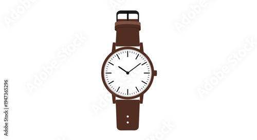 Brown Leather Wrist Watch.