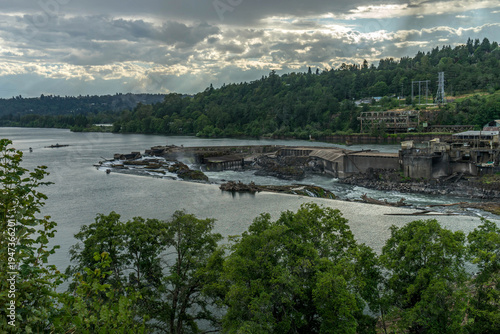 Obraz na plátně Willamette Falls, Oregon City, Oregon