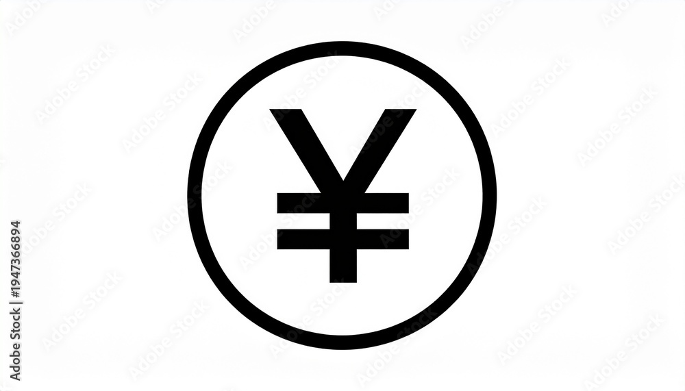 Fototapeta premium Yen currency symbol inside circle icon