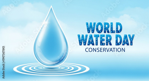 World water day design 22 march lettering and map. Save water save life, vector illustration background ecology and environment conservation concept design