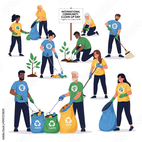 Community Volunteers Clean Up Outdoors and Promote Recycling for a Healthier Environment.