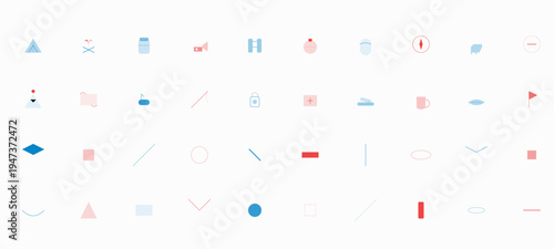 Modern Abstract Geometric Minimalist Icons and Shapes Design Element Pattern Background