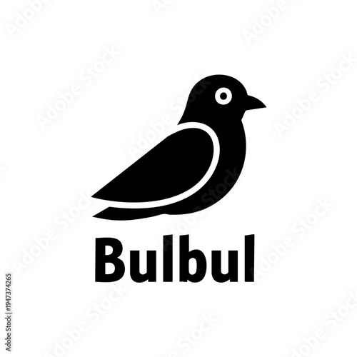 A sleek black bird with a distinctive silhouette identified as bulbul