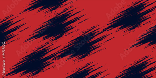 Red halftone dots blue color pattern gradient grunge texture background. dotted vector background sport style  illustration.