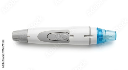 Medical lancet device for blood sampling diabetes testing tool isolated on white background healthca