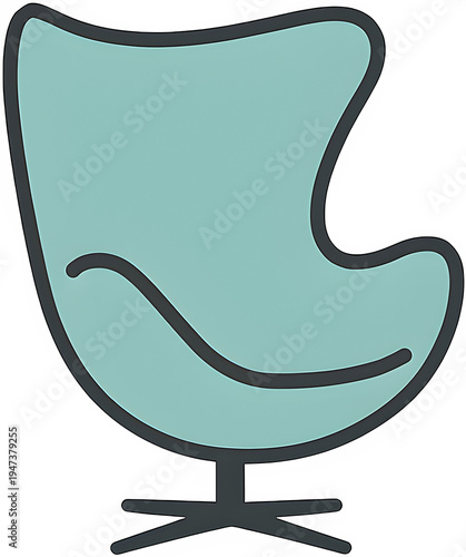 Modern Lounge Chair Minimal Interior Furniture Icon