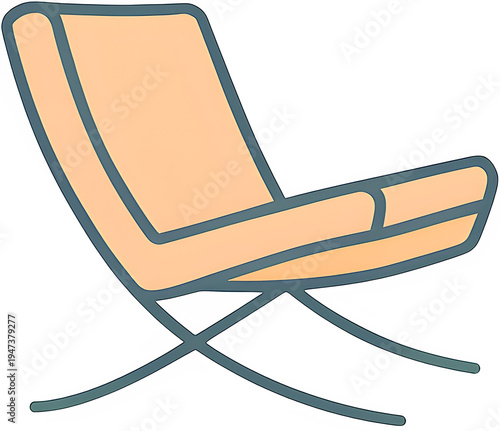 Modern Recliner Lounge Chair Furniture Icon