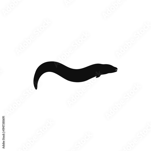 Anguilla japonica silhouette vector flat illustration design.