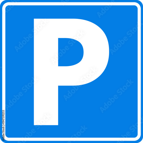 Blue Parking Sign Vector, Traffic Sign