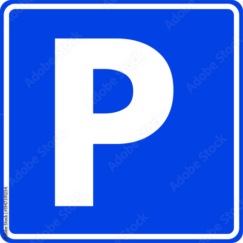 Blue Parking Sign Vector, Traffic Sign