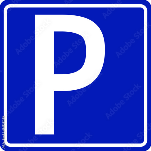 Blue Parking Sign Vector, Traffic Sign