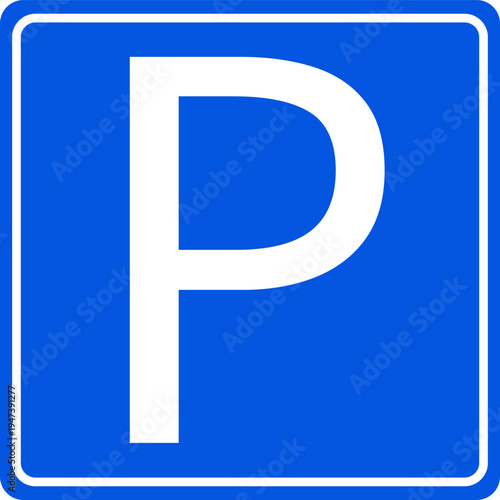 Blue Parking Sign Vector, Traffic Sign