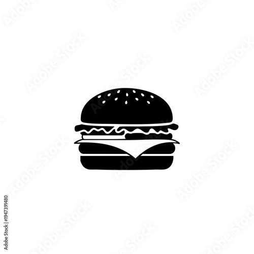 Classic cheeseburger with sesame seed bun