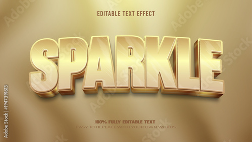 sparkle editable text effect 3d vector premium