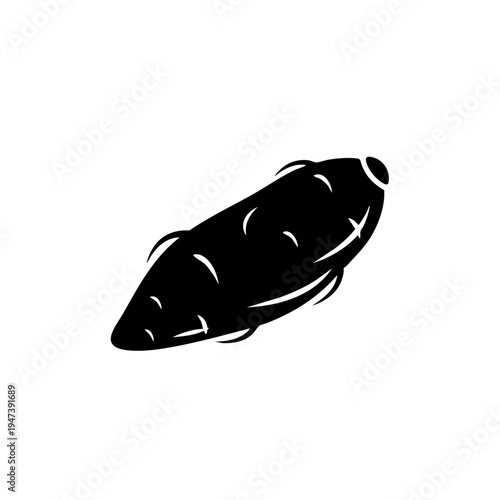 Sleek black silhouette of a futuristic spaceship in flight