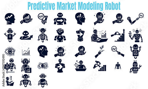 Predictive market modeling robot silhouette