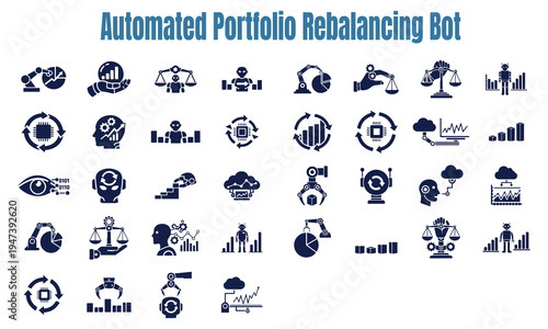 Automated Investment Portfolio Rebalancing Concept Illustration Icons Set