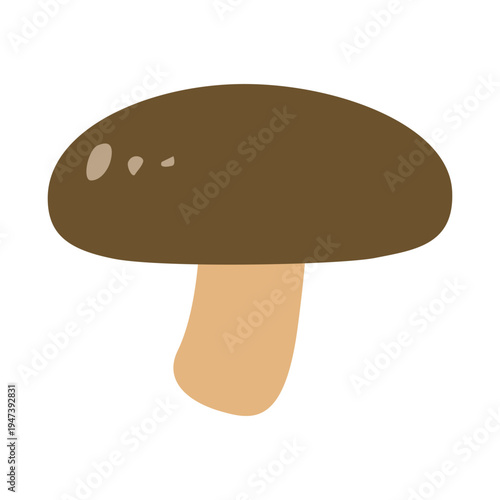 「きのこ」野菜・食材のシンプルなイラスト素材