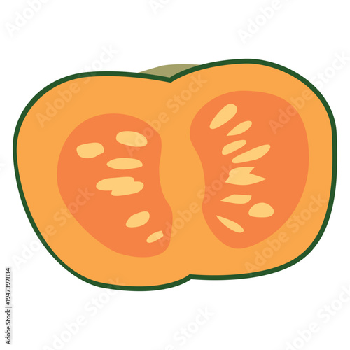 「かぼちゃ」野菜・食材のシンプルなイラスト素材