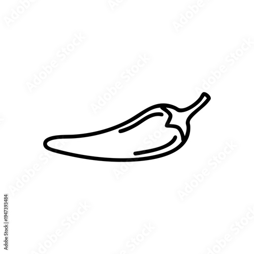 Simple line drawing of a jalapeño pepper with stem
