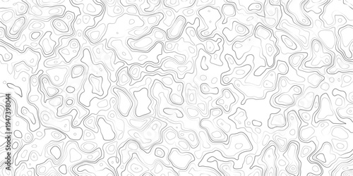 Abstract topographic map design with wavy lines and shapes pattern