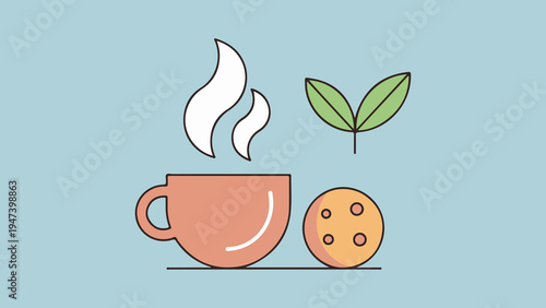 Canvas Print Morning Coffee and Biscuit Break