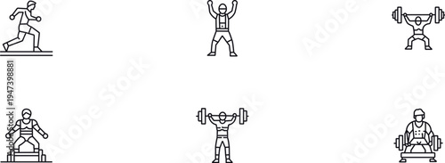 Six ancient egyptian gods isolated on transparent background