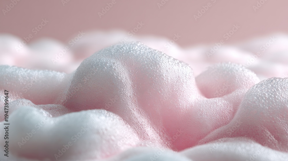 Fototapeta premium Clean and fresh shampoo foam in soft lighting, ideal for beauty branding