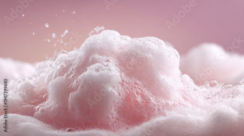 Clean and fresh shampoo foam in soft lighting, ideal for beauty branding