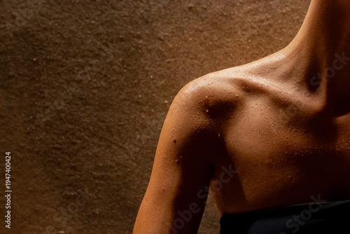 Tableau sur toile traditional sauna model close up sweat minimal