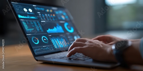 close up of hands typing on laptop 