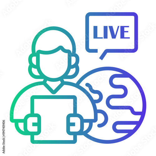 broadcast Line Gradient Icon