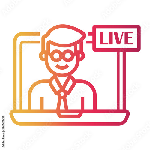 broadcast Line Gradient Icon